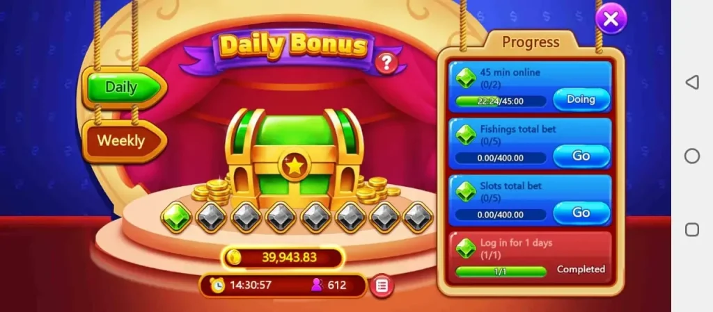 daily and weekly bonus